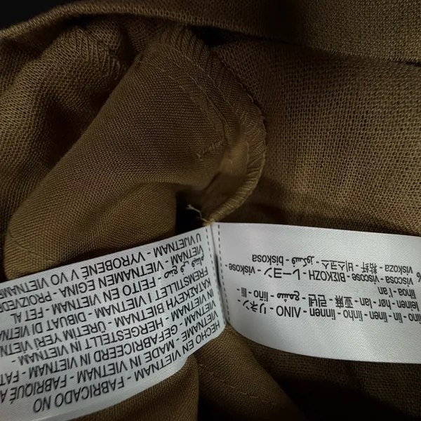 Zara Linen Blend High Rise Olive Green Shorts Medium Nwt - Image 7
