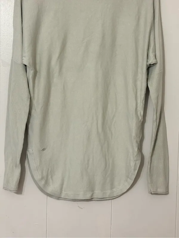 Lululemon Take It All In Sweater Light Sage Long Sleeve Cotton Knit - Image 9
