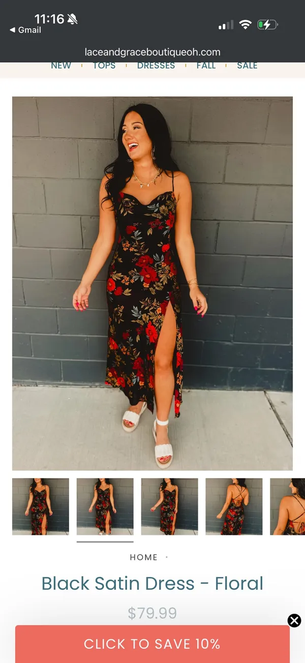 Floral Dress Black - Image 3
