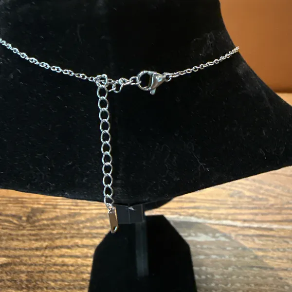 Double Cross Pendant Necklace Silver - Image 2