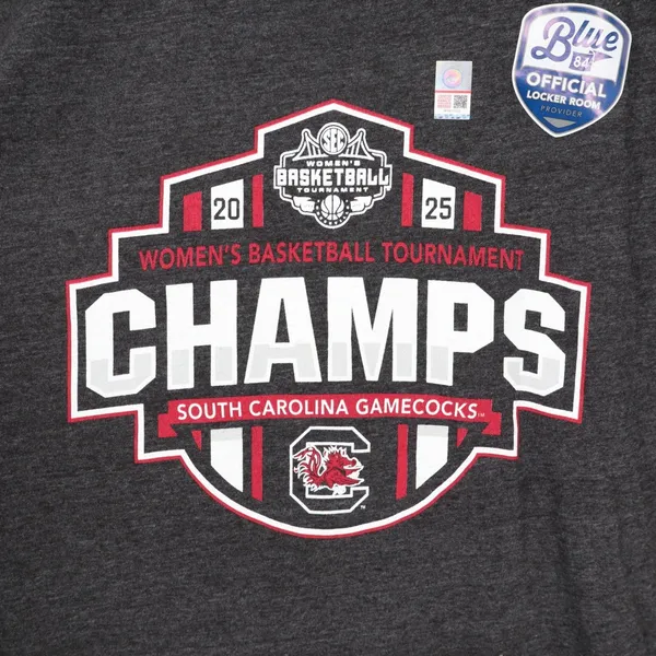 Blue 84 South Carolina Gamecocks 2025 SEC Womens Basketball Champs Tee Black L - Image 3