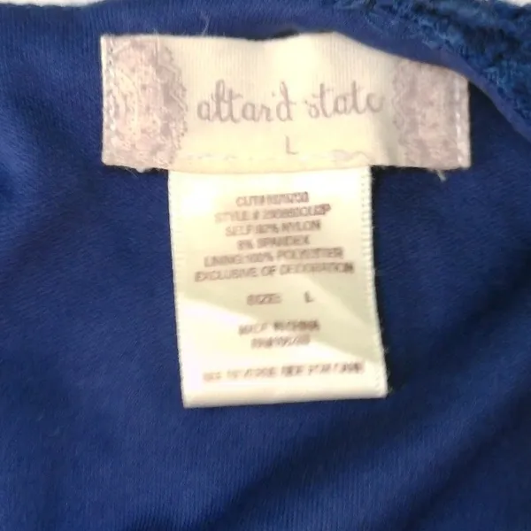 Altar'd‎ State Blue Lace Embroidered Floral Boho Mini Dress Sleeveless Large - Image 4