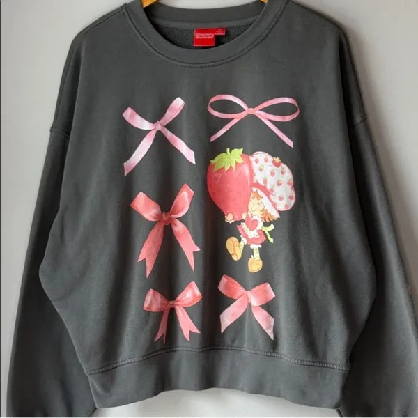 Strawberry Shortcake Sweatshirt Bows Soft Girl Retro - Image 2