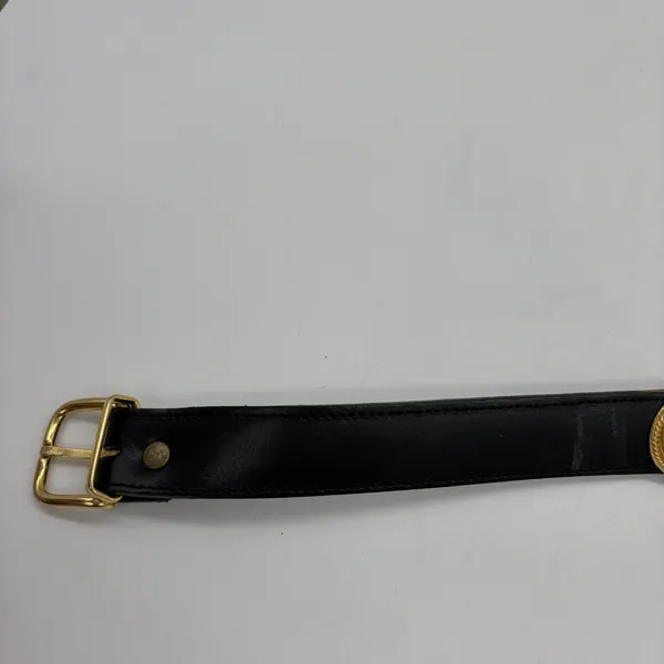 Vintage Avignon Womens M Belt Black Leather Silver & Gold Beading Boho Western - Image 10