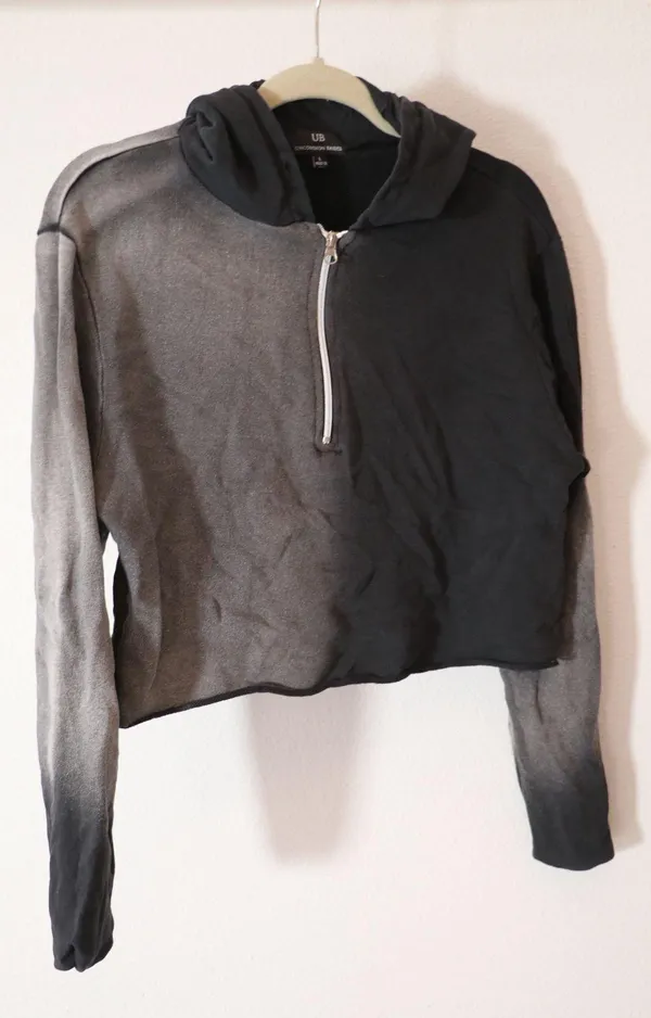 Two Tone Half Zip Hoodie Sweater Size L - Image 3