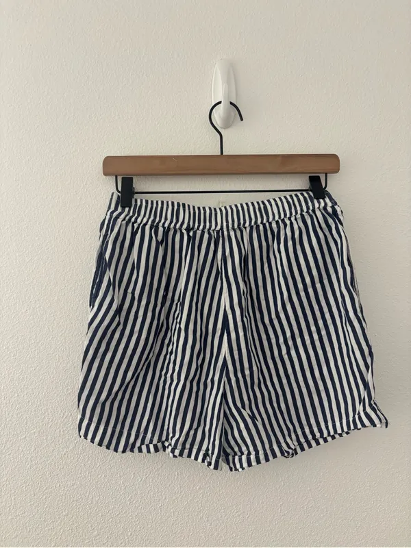 Anthropologie the wren striped boxer shorts in blue and white - Image 4