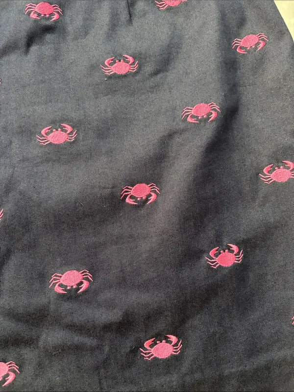 Lilly Pulitzer size 14 xl vintage Navy Mini Skirt with Pink Crab Print - Image 4