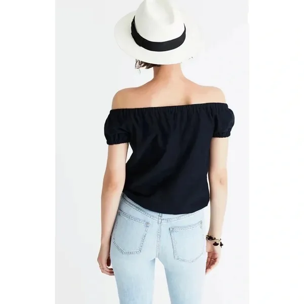 Madewell Black Melody Off-The-Shoulder Top Size Large - Image 3