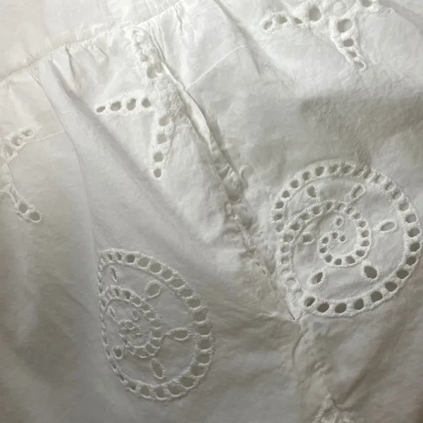 Sim & Sam Eyelet Dress Beachy Seashell Sun Star Nautical White Milkmaid Pockets - Image 13
