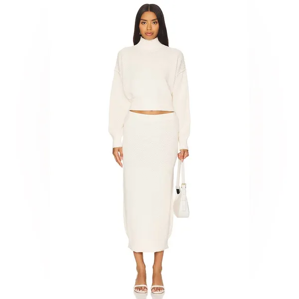 Free People Hailee Sweater Skirt Set in Powder Sand L - Image 11