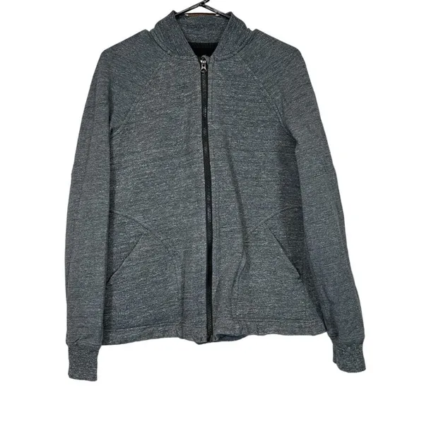 Lululemon Pleat To‎ Street Bomber Jacket in Heathered Snow Slub Coal Size 6 - Image 3