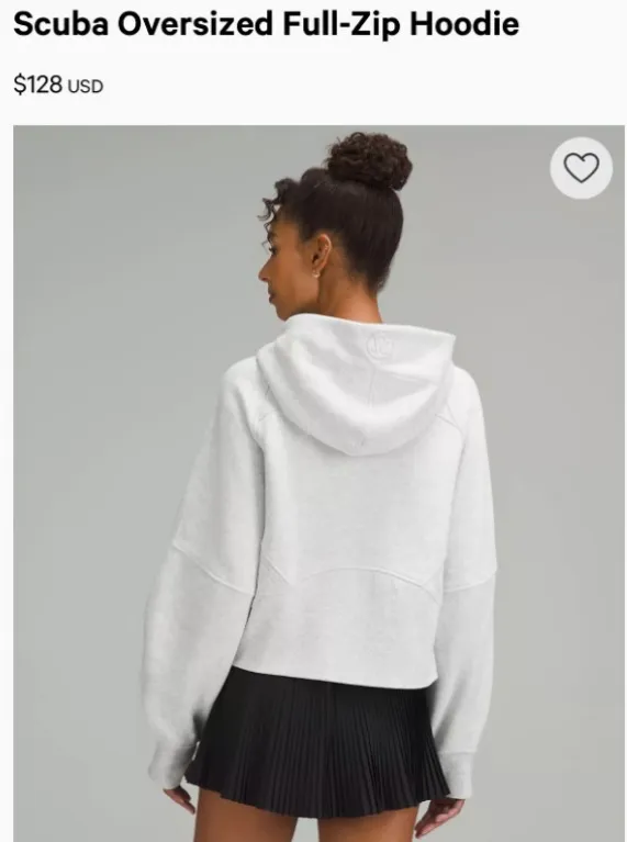 NWT Lululemon Scuba Oversized Hoodie Heathered Core Ultra Light Grey XS-S - Image 9