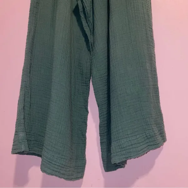 Free People Teal Cotton Gauze Jumpsuit Women Size S One Piece Boho Beach Lounge - Image 14