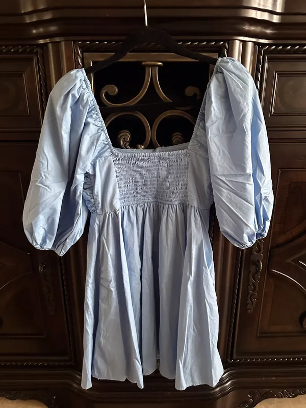 Abercrombie Emerson Poplin Puff Sleeve Mini Dress - Image 4