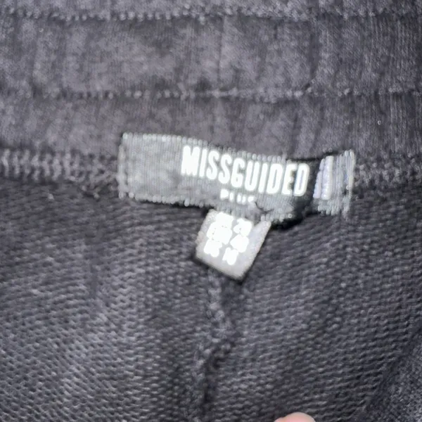 NEW Missguided Plus Women Sweatpant Sz 10 Black Jogger Pants Lounge Preppy 90s - Image 3