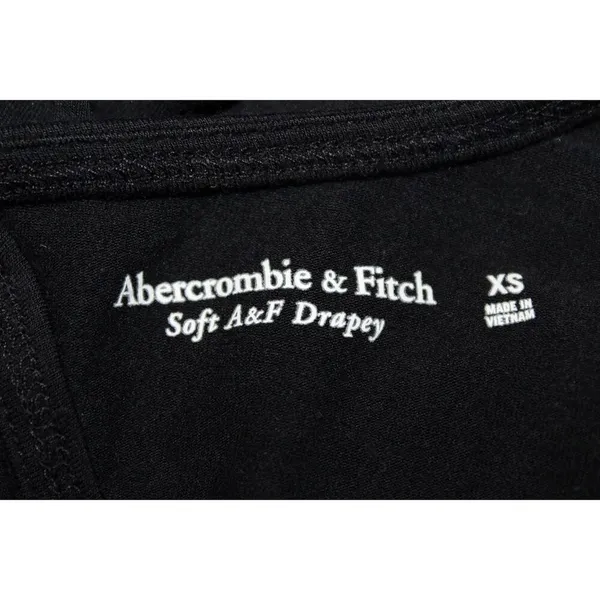 Womens Abercrombie & Fitch Soft A&F Drapey Black Short Sleeve Bodysuit Size XS - Image 3