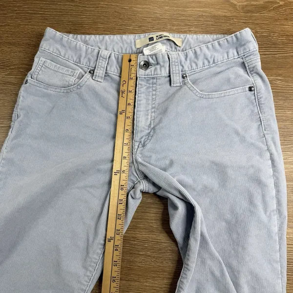 Gap Curvy Low Rise Corduroy Pants Womens 12L Blue Flare Y2K Vintage 2005 Retro - Image 9