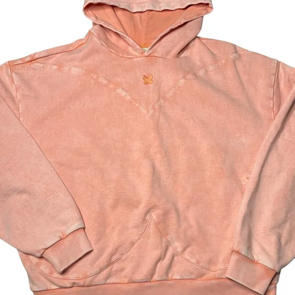 Voight By Valentina Peach Butterfly Oversized Hoodie Soft Girl Y2K NWT Small - Image 4