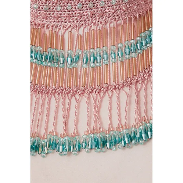 NWT My Beachy Side‎ Emily in Paris Beaded Halter Top Pink Medium - Image 5