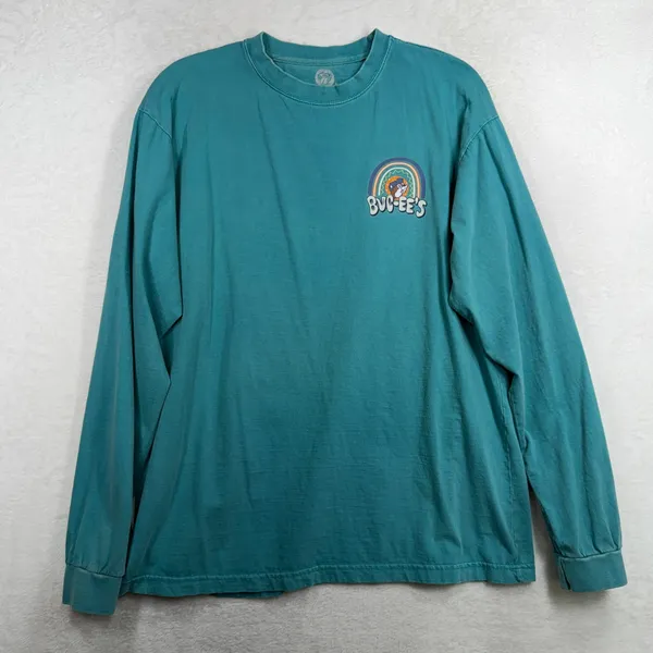 Buc-ee's XL Long Sleeve T-Shirt Teal Love Buc-ee's Rainbow Floral Graphic Tee - Image 2