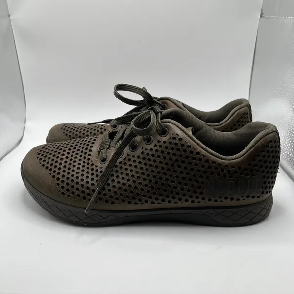 Nobull Perforated Leather Trainer Low Women's Size 10 Mens 8.5 Workout Gym Brown - Image 4