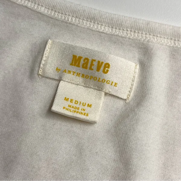 Imperfect Maeve by Anthropologie top long sleeved cream scoop neck‎ top minimal - Image 8