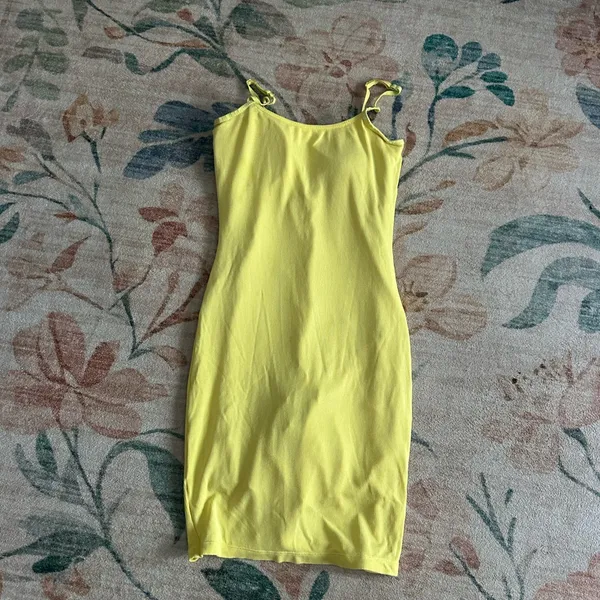 POPILUSH Shapewear Solid Modal Butt Lift Mini Slip Dress In Yellow - Image 6