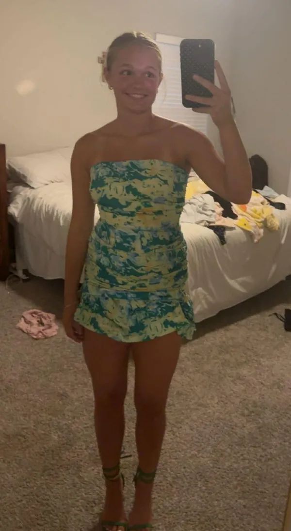 floral mini dress Green - Image 3