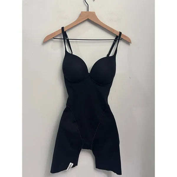 Skims Ultimate Body Push-Up Enhancing Padded Midthigh Bodysuit Small Onyx New - Image 3