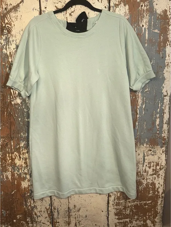 Free Assembly green short sleeve French Terry Dress bow detail size Medium - Image 2