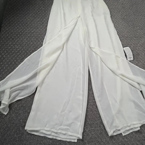 NWT Metaphor Ivory Layered Flowy Beach Cruise Dress Pants Med‎ Wide Leg Comfort - Image 2