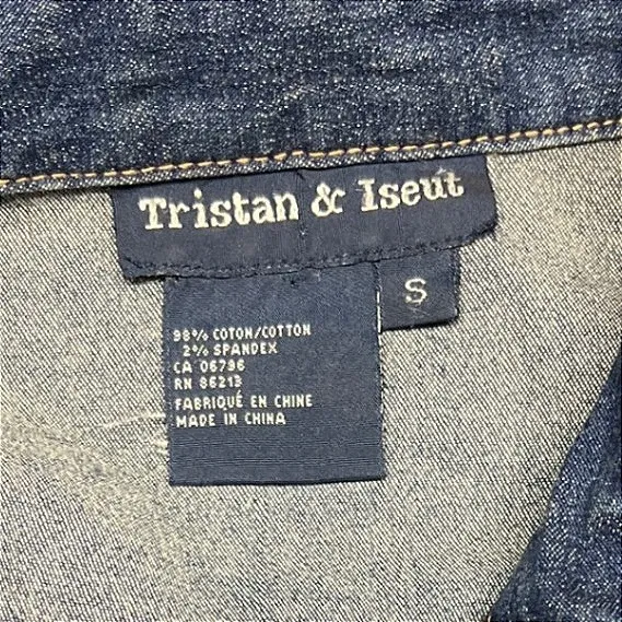 Tristan & Iseut Denim Button Down Shirt Dress Small Cowgirl Western Cottage‎ EUC - Image 7
