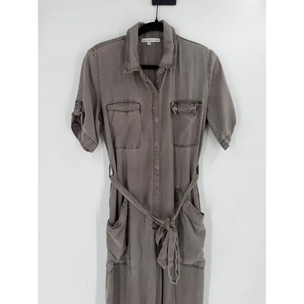 Young Fabulous & Broke Jumpsuit Womens Small Gray Tencel Utility‎ Cargo Gorpcore - Image 3