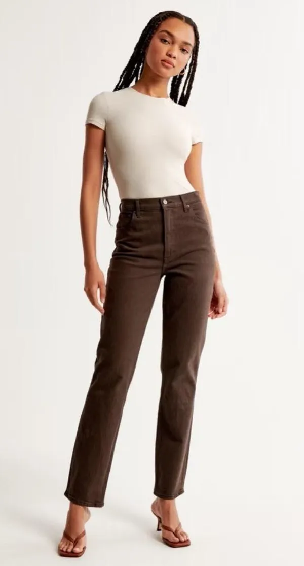 Abercrombie The 90s Straight Leg Ultra High Rise Curve Love Jeans - Image 2
