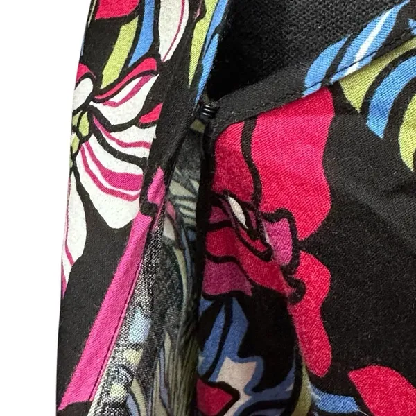 Anthropologie Tiny Womens Finley Faux Wrap Top Black Pink‎ Floral Long Sleeve M - Image 6