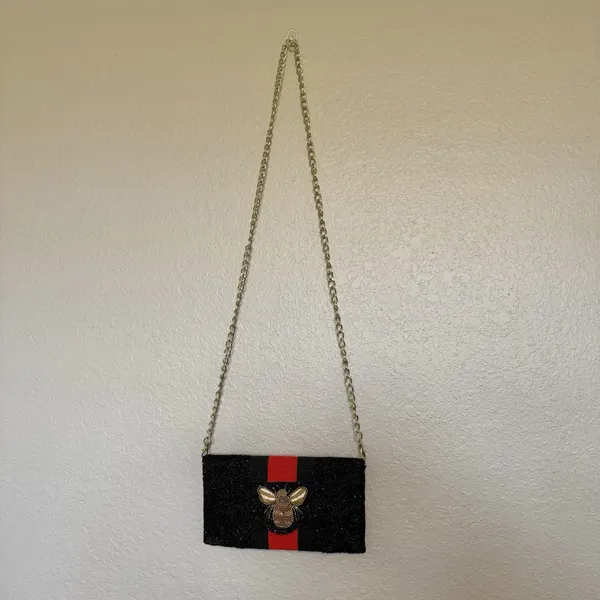 Pria Handcrafted Bee Envelope‎ Black Clutch NWOT Beaded Wallet - Image 3