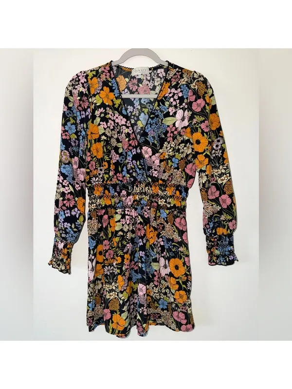 WAYF by Anthropologie Romantic Boho Whimsigoth Long Sleeve Mini Dress size small - Image 2