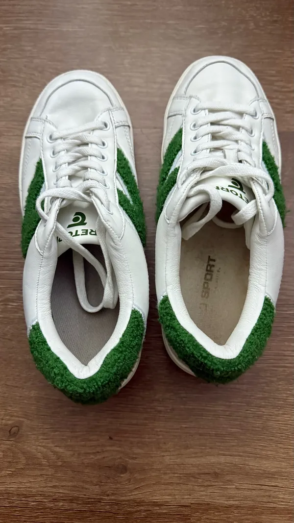 Tretorn Mixed Doubles White Green Leather Women’a Casual Sneakers Size 7 - Image 6