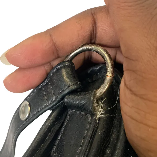Vintage Fossil Black Leather Shoulder Bag - Image 5