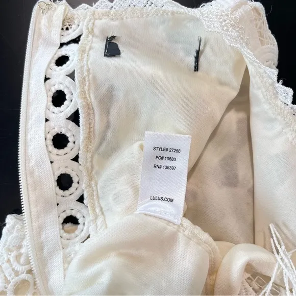 Lulus‎ Kenna White Crochet Lace Sleeveless Bodycon Dress MEDIUM - Image 11
