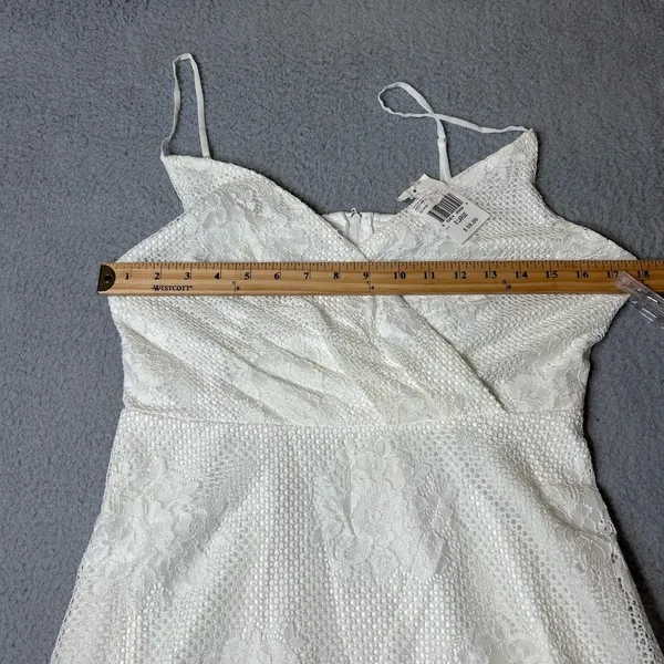 Speechless Dress Juniors XL Cream Lace Ruffled Spaghetti‎ Strap Mini NEW - Image 6