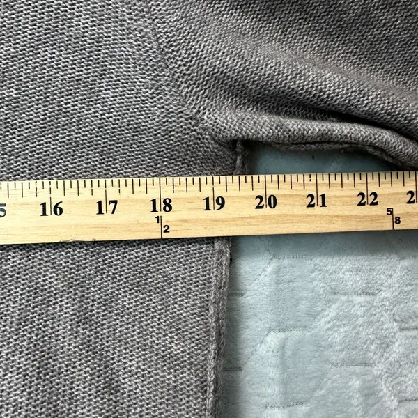 360 Sweater Womens Open Knit Back Panel Lambswool Blend Taupe L Minimalist Luxe - Image 9