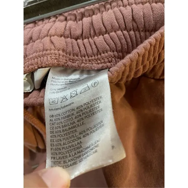 H&M Pink High Waisted Pull On Joggers Size XL - Image 8
