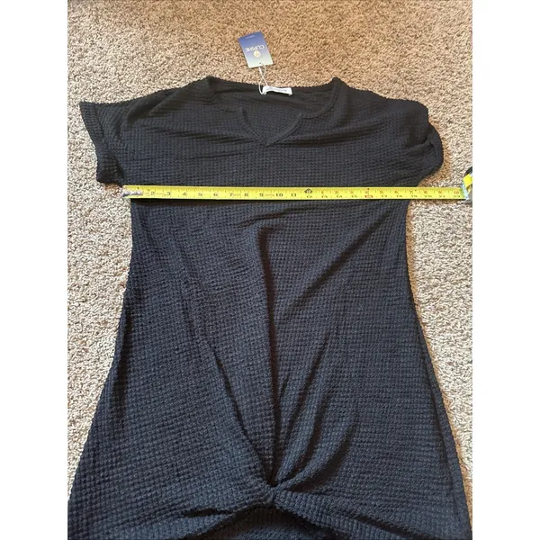 CUPSHE Waffle Knit Twisted Beach Dress / Cover-Up Black Size Small NWT - Image 6