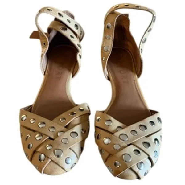Aerosoles Sport Studded D'Orsay Flats Tan Ankle Strap Women's 8.5 - Image 2