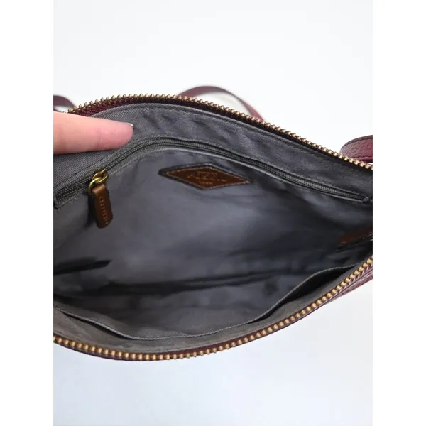 Fossil Women's Pebbled Crossbody Cowhide Leather Bag in Burgundy - Image 7