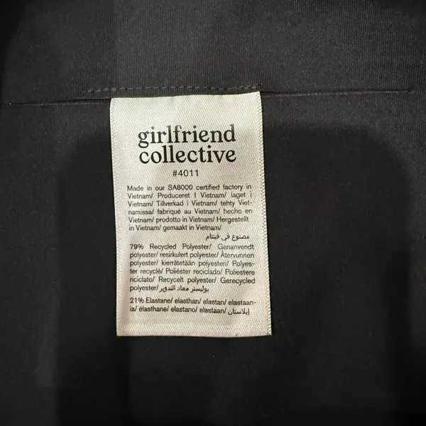 Girlfriend Collective High Rise Bike Shorts Women's Small Black Workout Cycling - Image 3