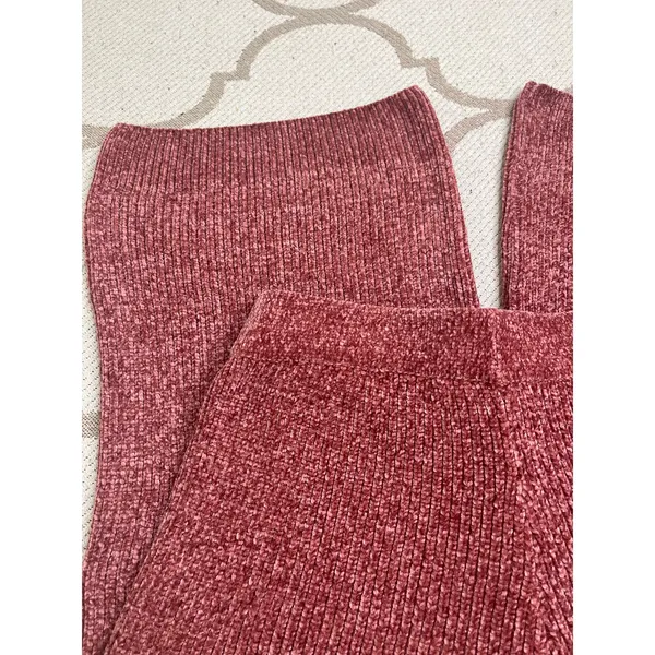Lulus Comfy Cutie Rusty Rose Chenille Wide Leg Pull On Sweater Pants, Size Small - Image 12