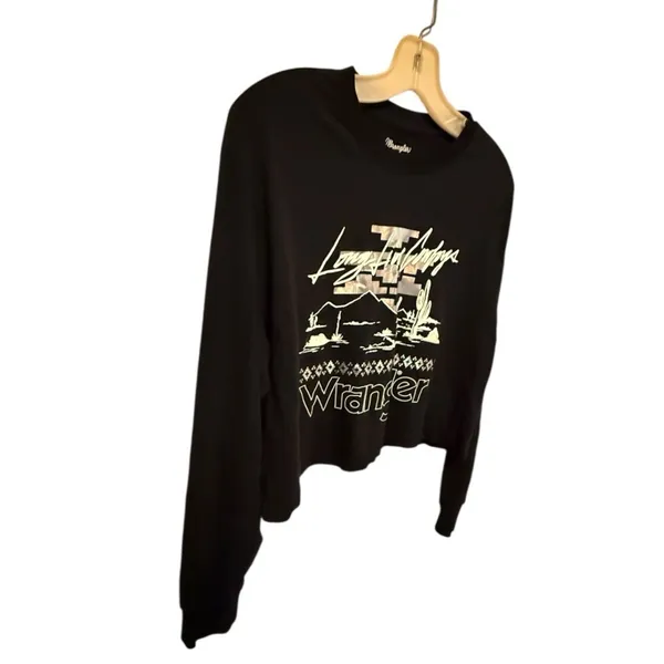 Wrangler Black Cropped T-Shirt nwot - Image 3
