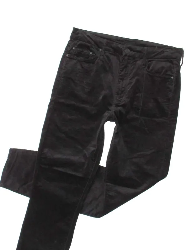 Mother High Waisted Looker Ankle in Soft Skills Stretch Velvet Skinny Pants 28 - Image 2